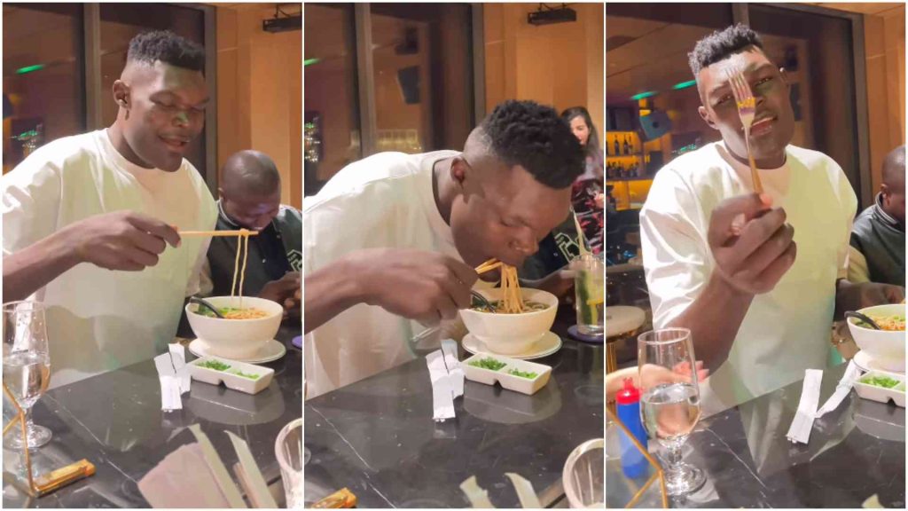Gen Z Goliath Amuses Kenyans with Chopstick Struggle in Dubai "Itisha Ugali!"