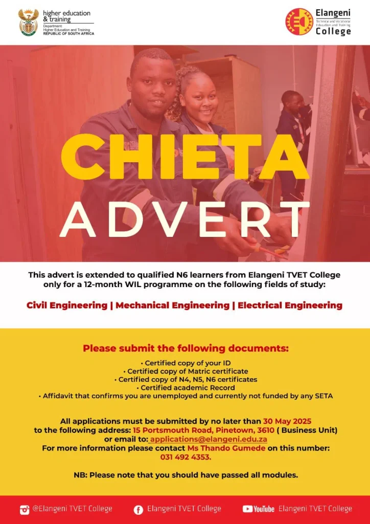 CHIETA Engineering Learnership Programme 2025