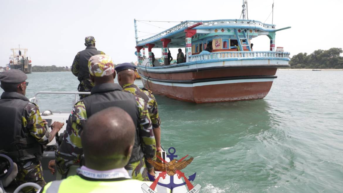 Kenya Navy Intercepts Dhow Carrying Narcotics Worth Sh8.2 Billion in the Western Indian Ocean Kenya Navy Intercepts Dhow Carrying Narcotics Worth Sh8.2 Billion in the Western Indian Ocean